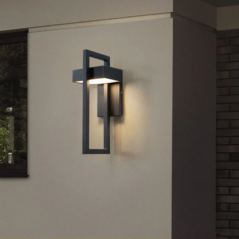 Modern Minimalist Black Outdoor Wall Light