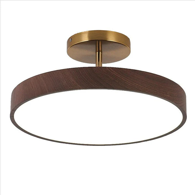 Round Semi-Flush Mount LED Scandinavian Ceiling Light