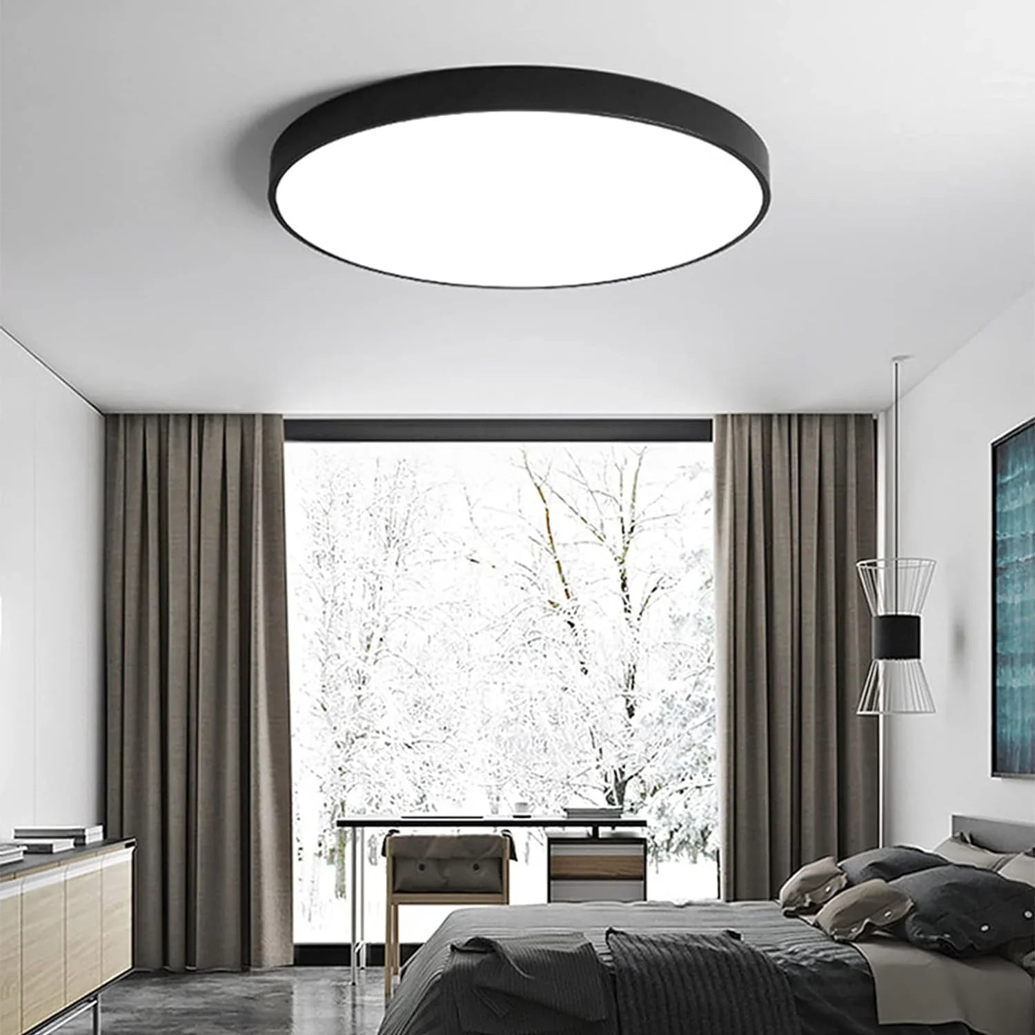 Geometric Scandinavian Round LED Ceiling Light