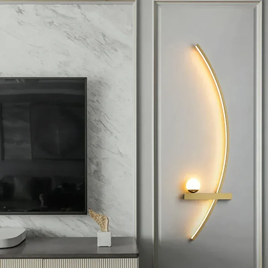 Modern Brass Arc 2-Lights LED Wall Sconce