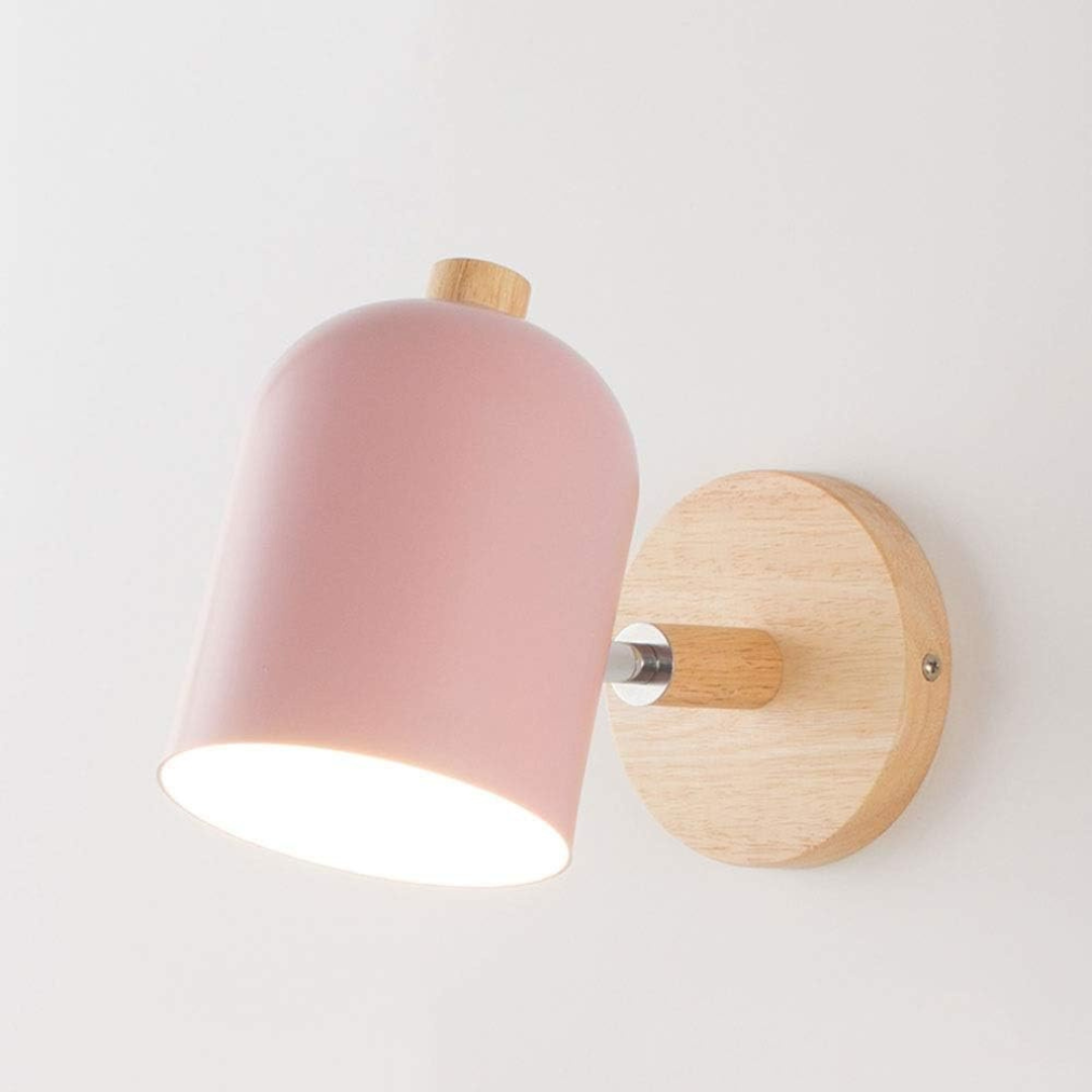Scandinavian 1-light Wood Cylinder LED Wall Sconce