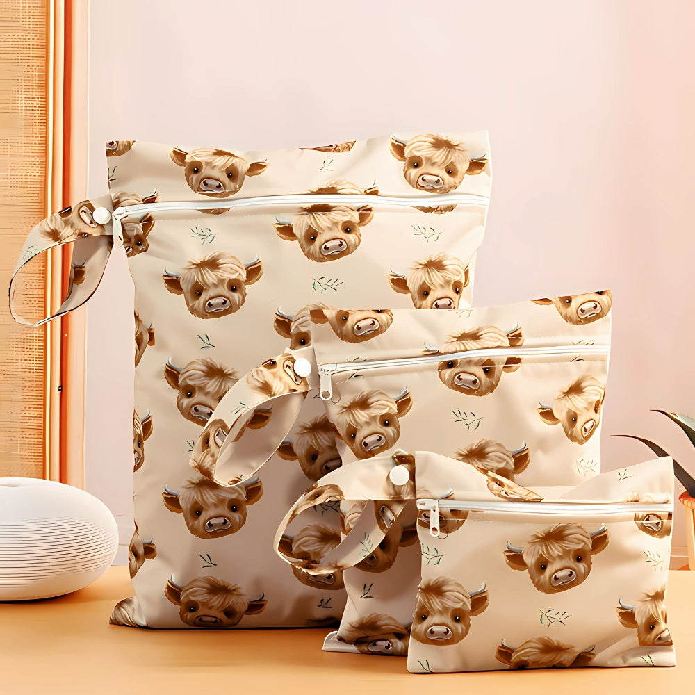 Baby Zoo Safari Print Reusable Wet Dry Bag | 3pcs Set