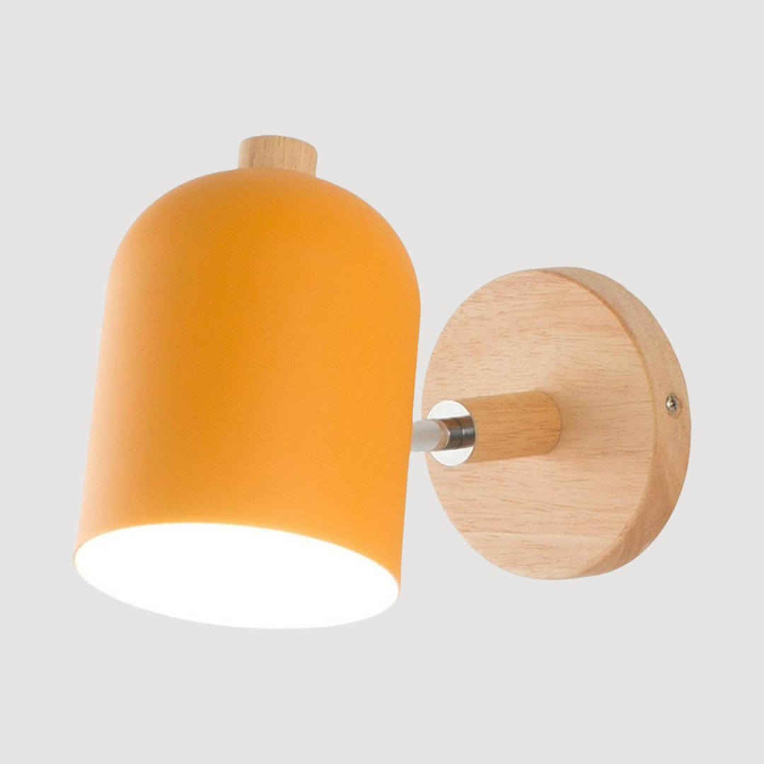 Scandinavian 1-light Wood Cylinder LED Wall Sconce