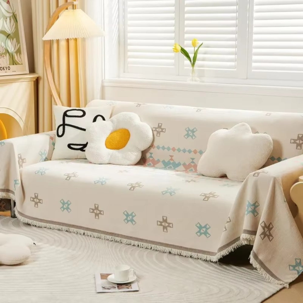 Meringue Chenille Geometry Sofa Cover