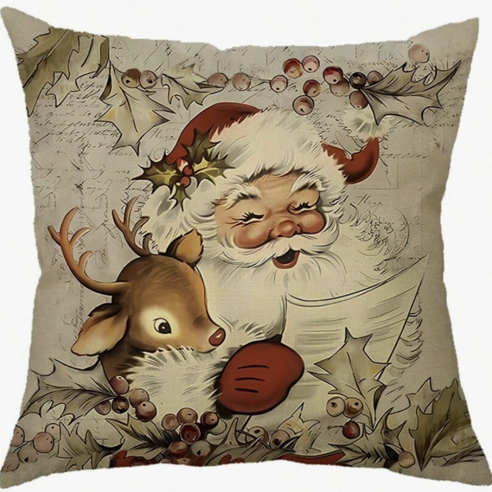 Santa's Charm Farmhouse Cushion Cover
