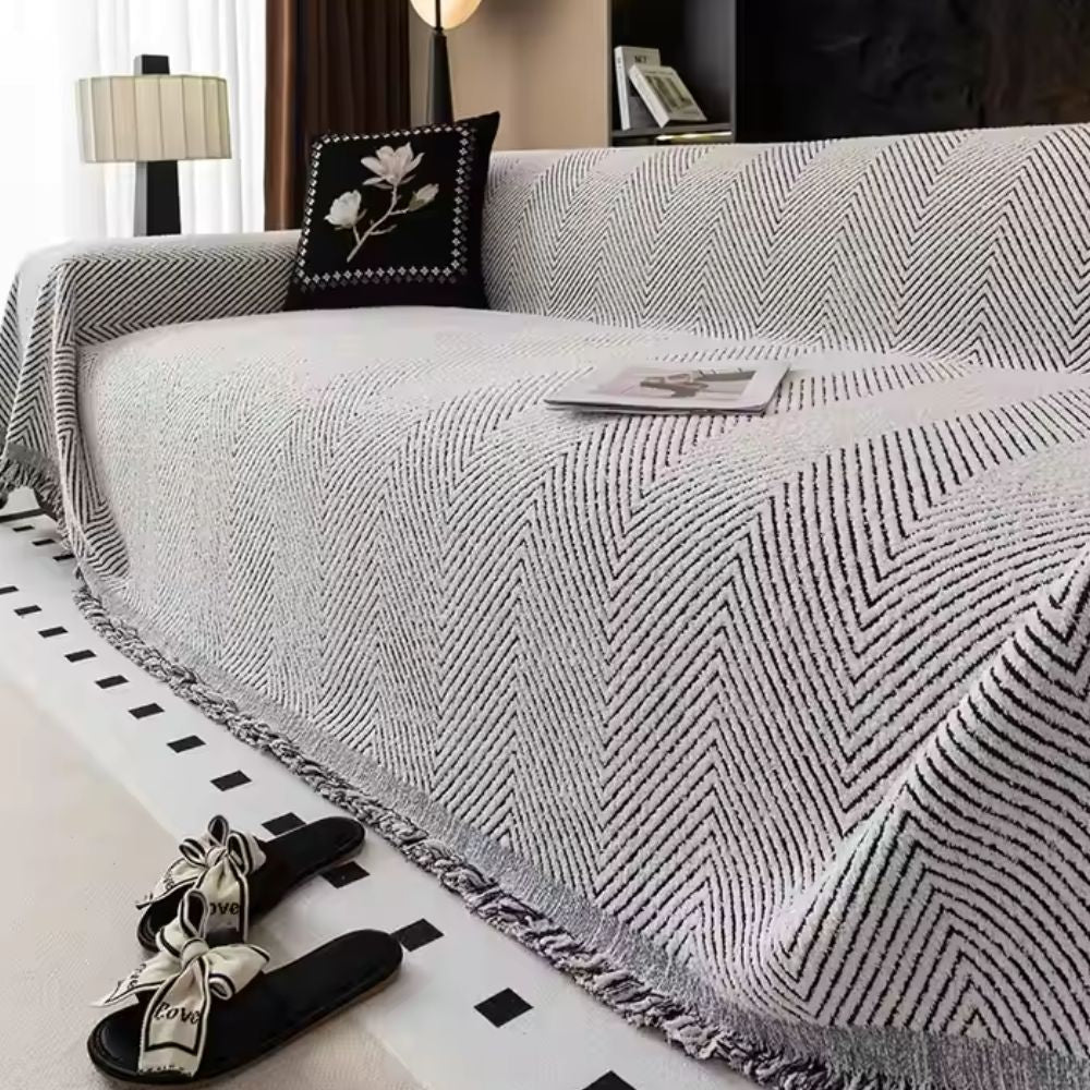Stripe Herringbone Sofa Cover