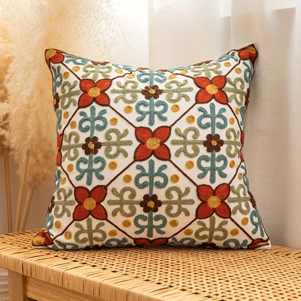Aurae Embroidered Vintage Cushion Cover