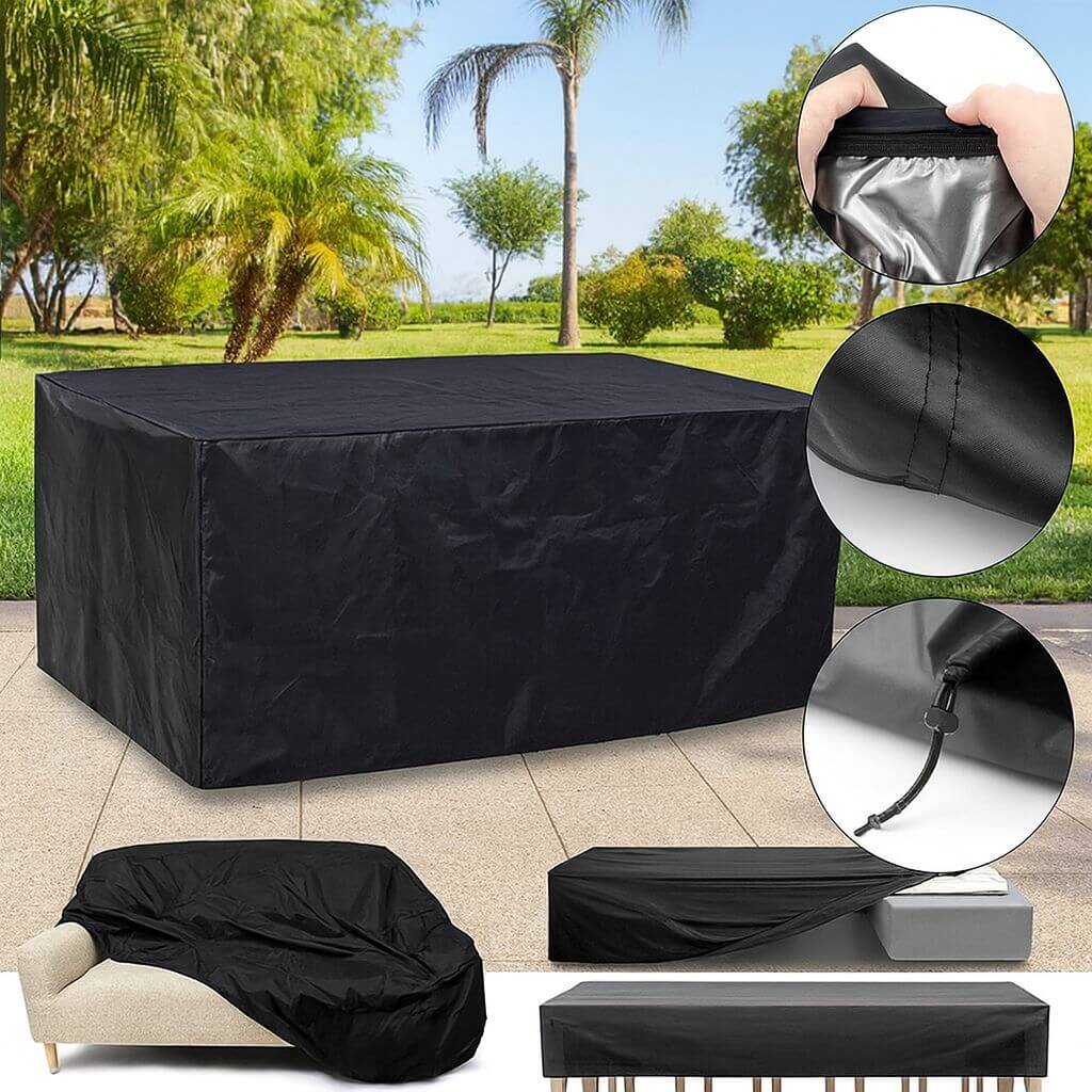 Black Rectangular Waterproof Cover for Outdoor Furniture