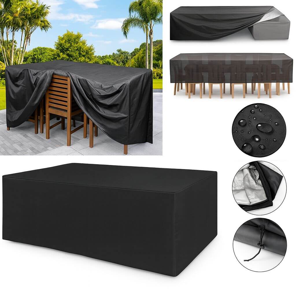 Black Rectangular Waterproof Cover for Outdoor Furniture