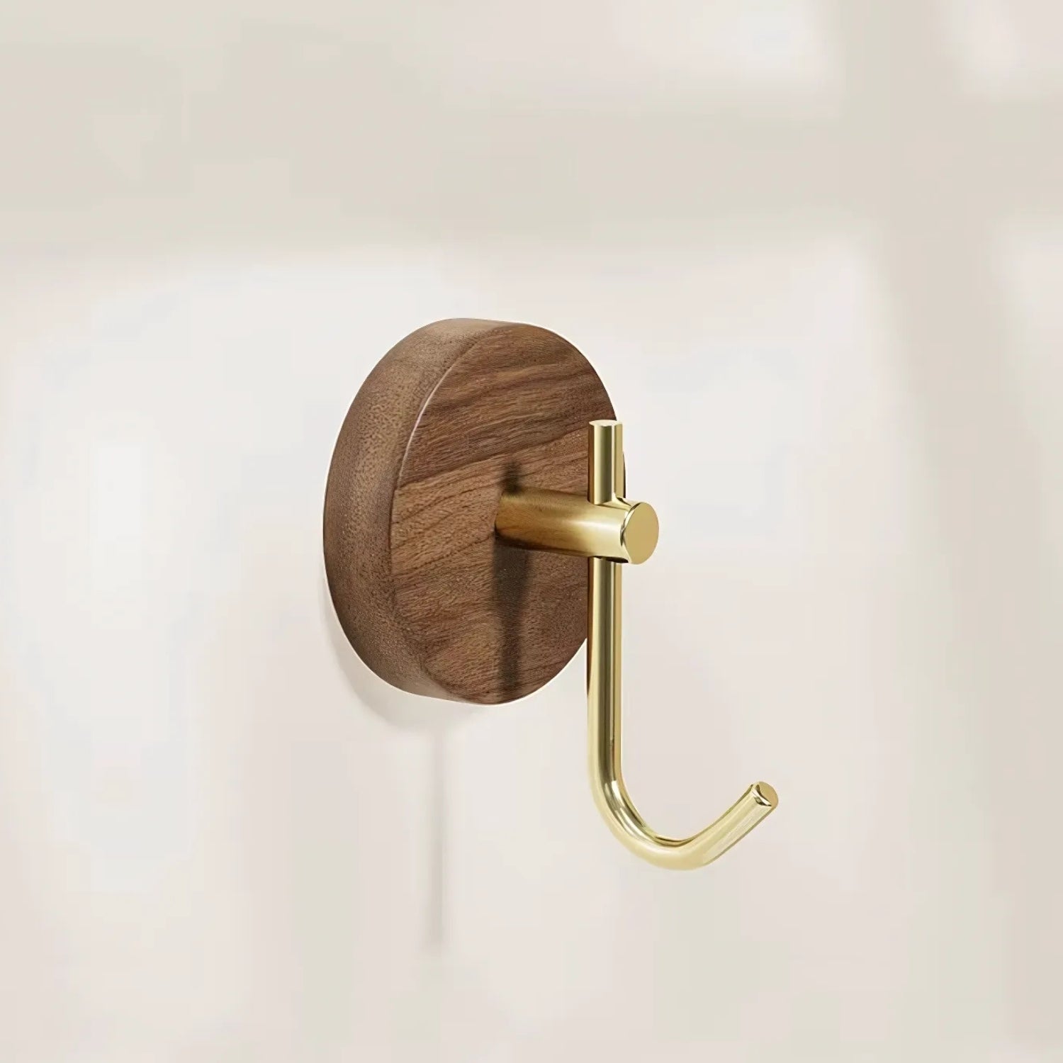 Chic Round Self-Adhesive Timber Wall Hook Piece