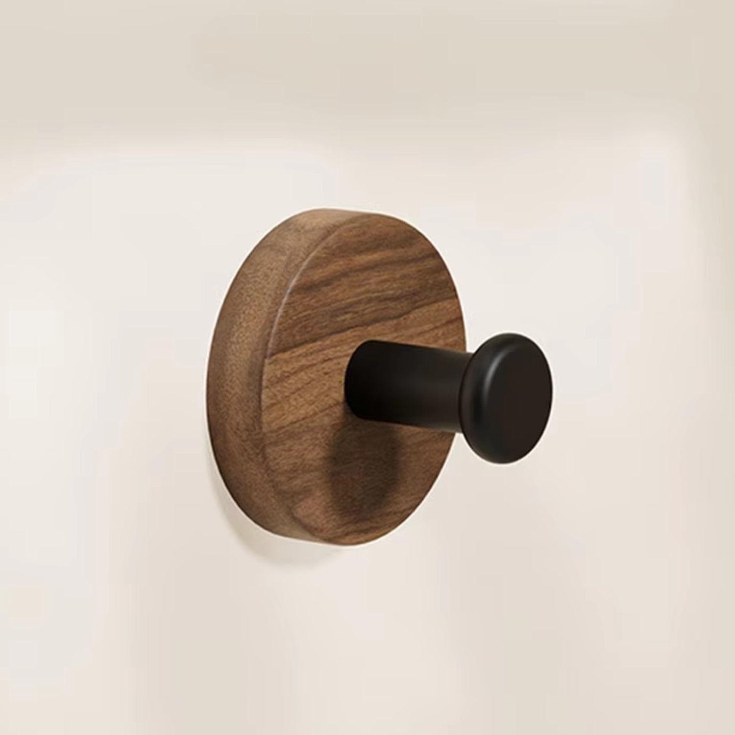 Chic Round Self-Adhesive Timber Wall Hook Piece