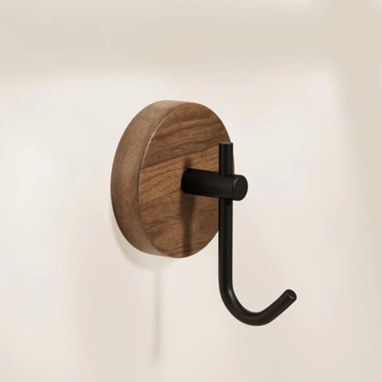 Chic Round Self-Adhesive Timber Wall Hook Piece