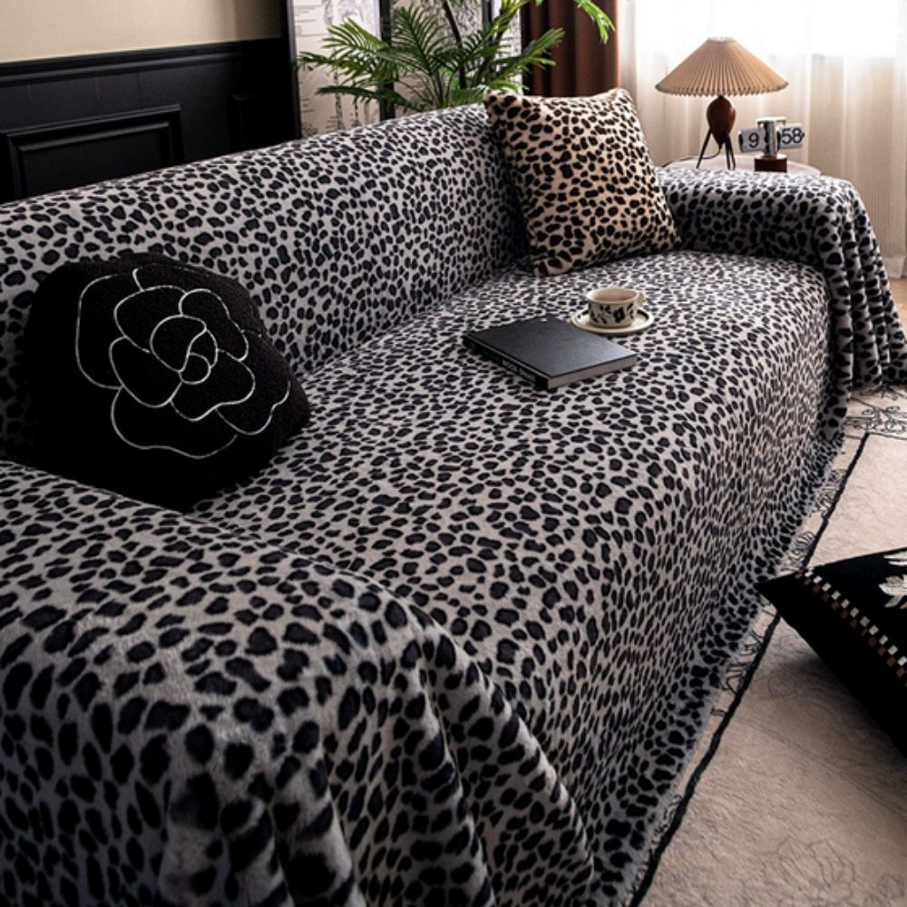 Cozy Leopard Print Sofa Cover