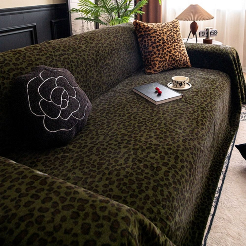 Cozy Leopard Print Sofa Cover