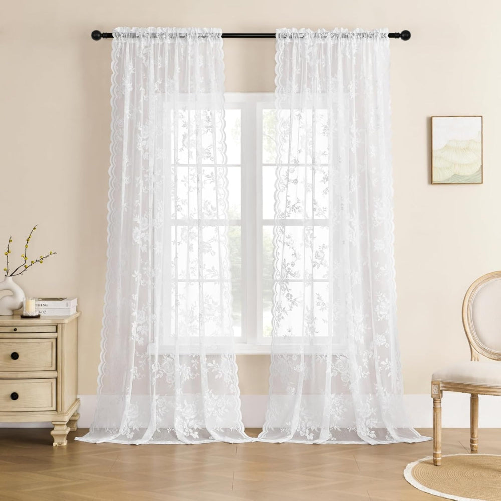 Floral Grace Sheer Curtains