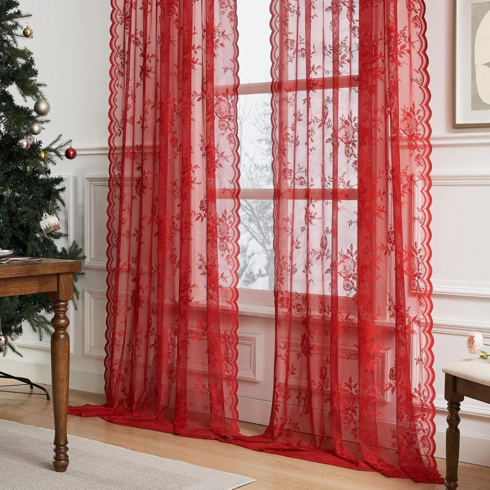 Floral Grace Sheer Curtains