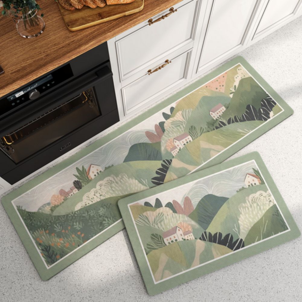 Floral Quick-Dry Kitchen Mat