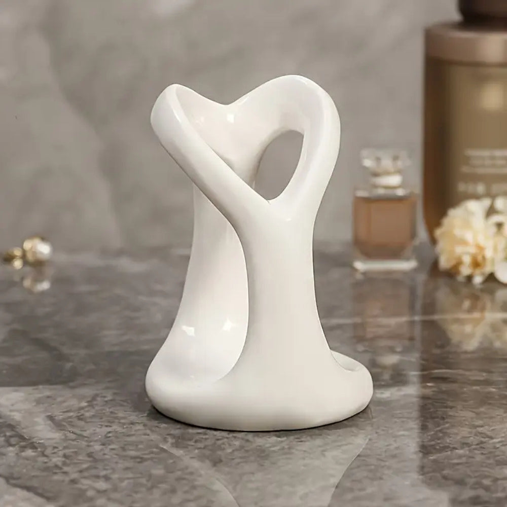 Heart-Shaped Ceramic Toothbrush Holder