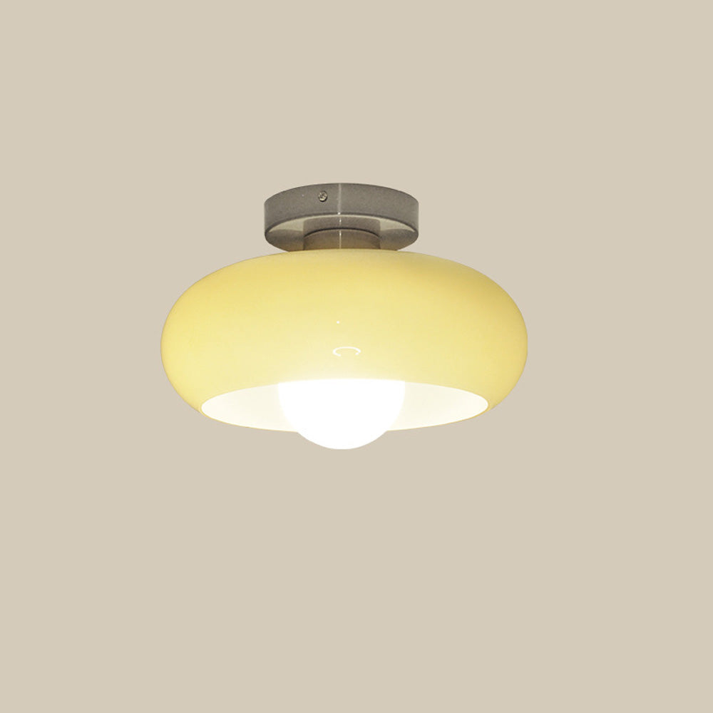 Vintage Classic Mid Century Glass Shade Ceiling Light