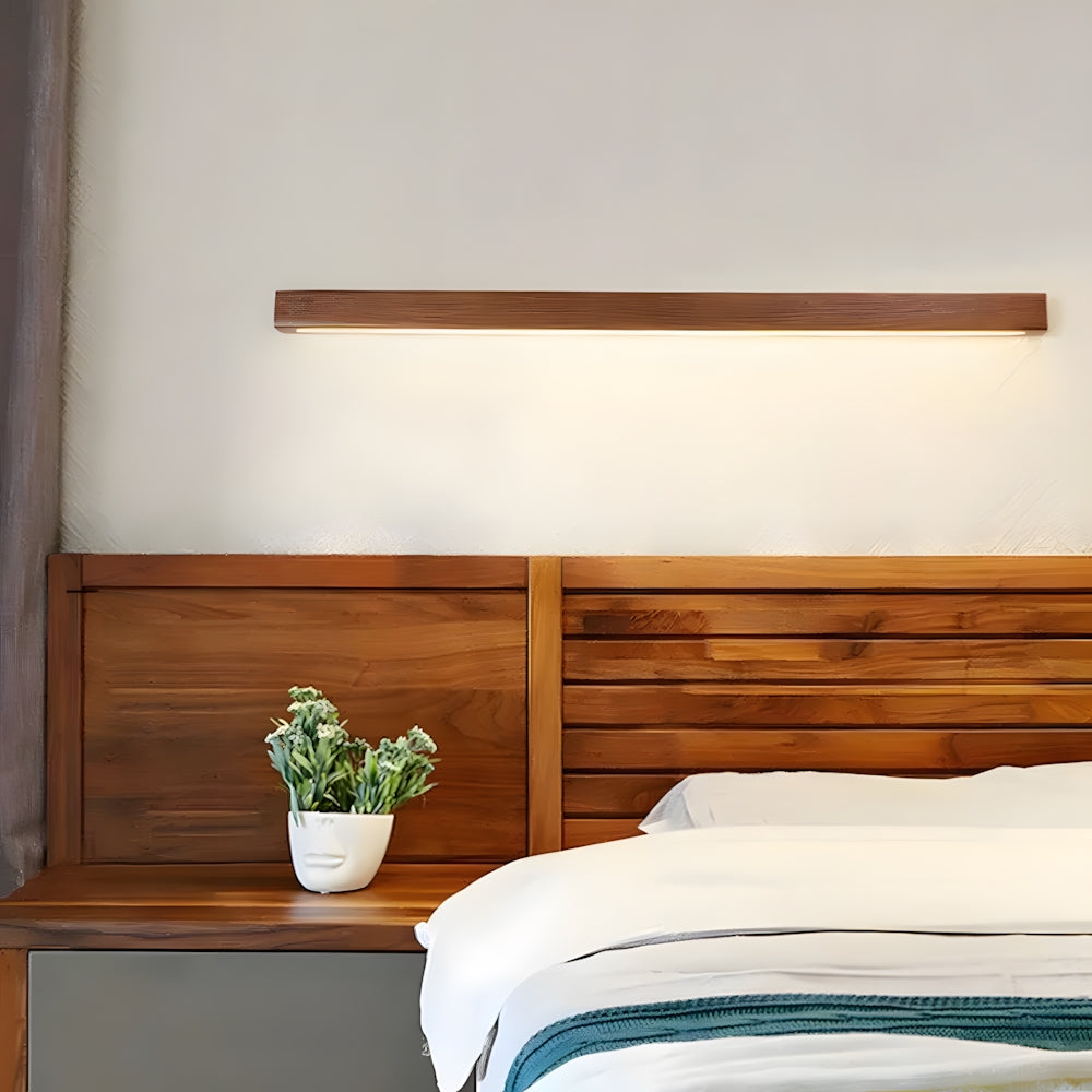 Simple Mirror Nordic Wood LED Bathroom Wall Lighting