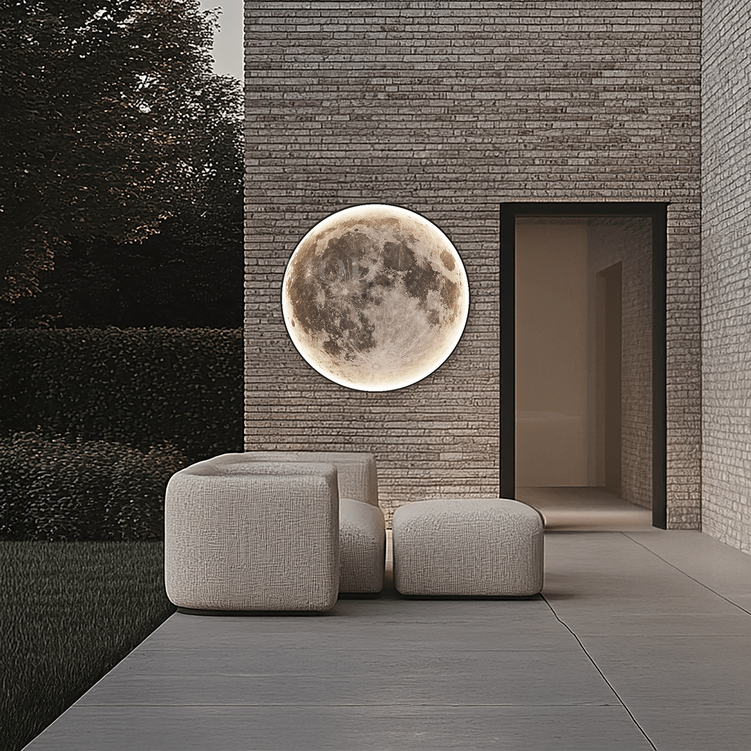 Moon Inspired Contemporary LED Outdoor Wall Light
