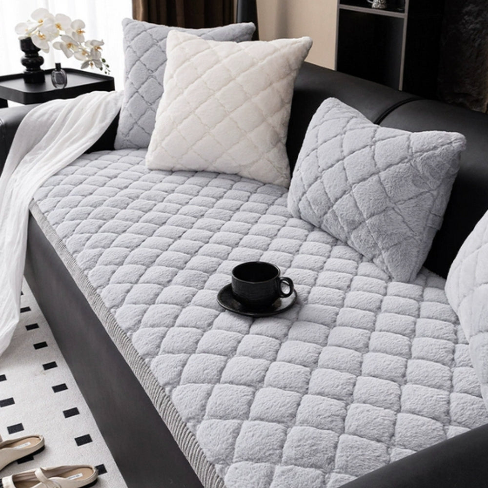 Luxury Plush Diamond Stitched Sofa Cover
