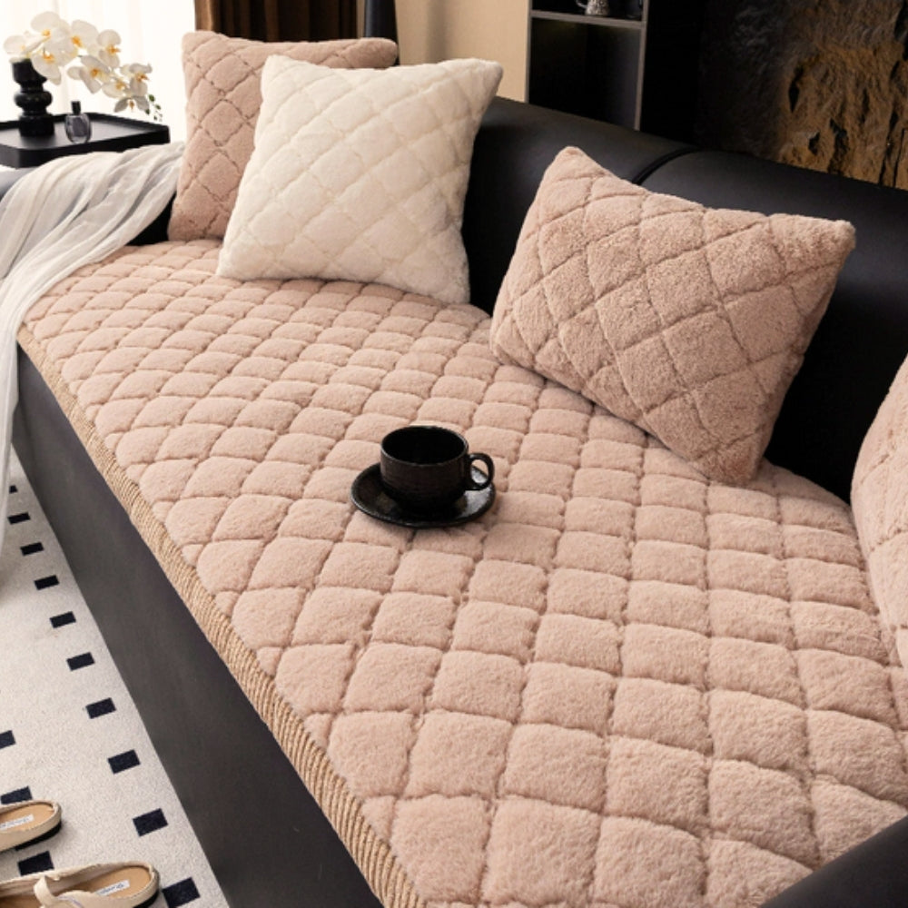 Luxury Plush Diamond Stitched Sofa Cover