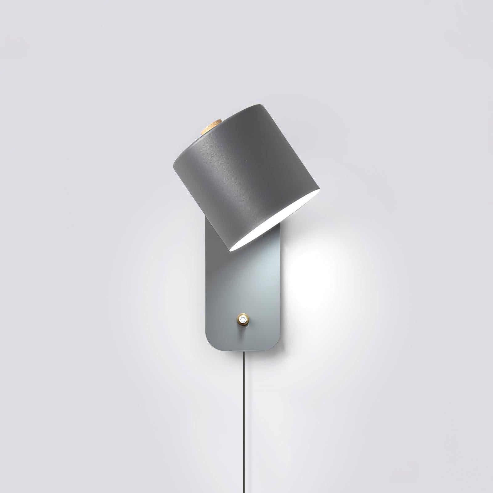 Rotatable Cylinder 1-Light Modern Minimalist Plug-In Wall Sconce