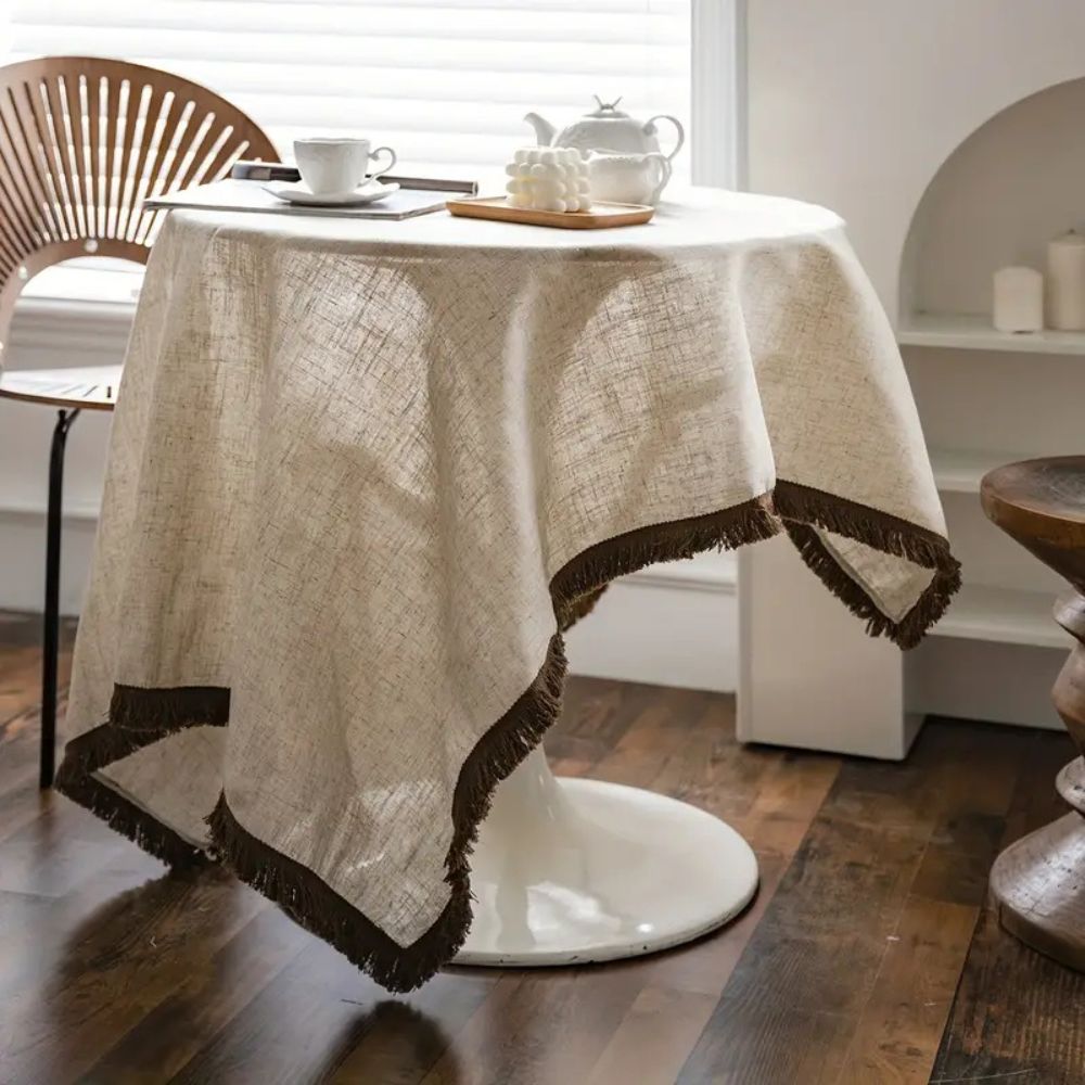 Rustic Charm Tassel Tablecloth
