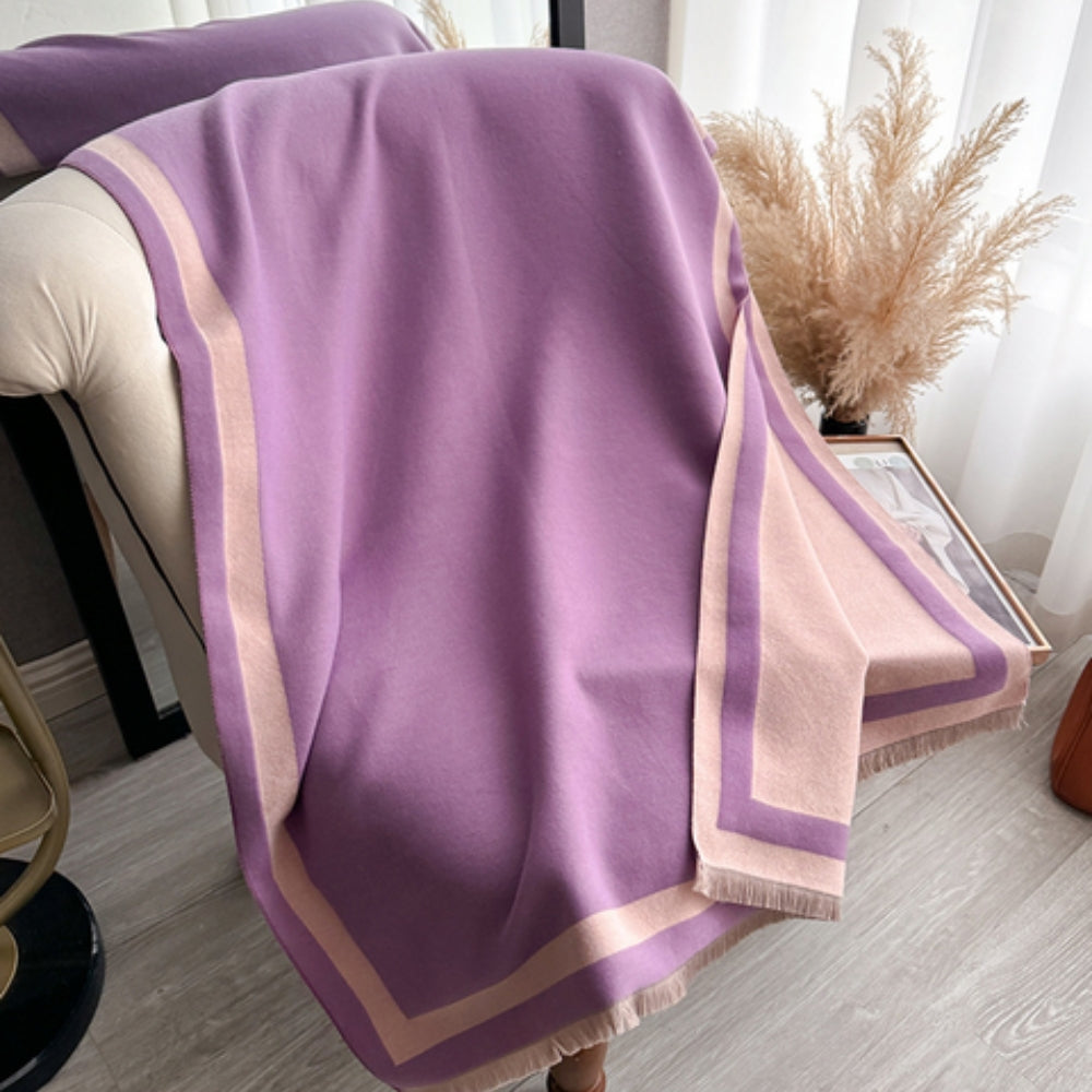 Savéra Striped Double-Sided Poncho Scarf