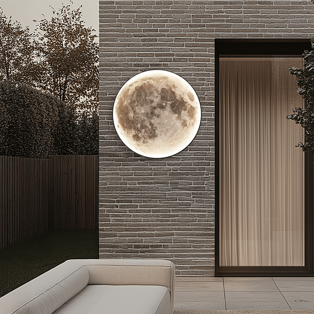 Moon Inspired Contemporary LED Outdoor Wall Light