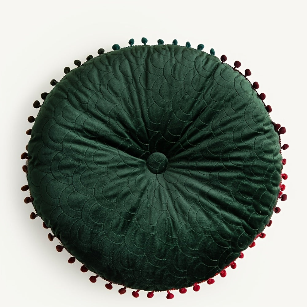 Veloura Round Vintage Quilted Ottoman Cushion Pad