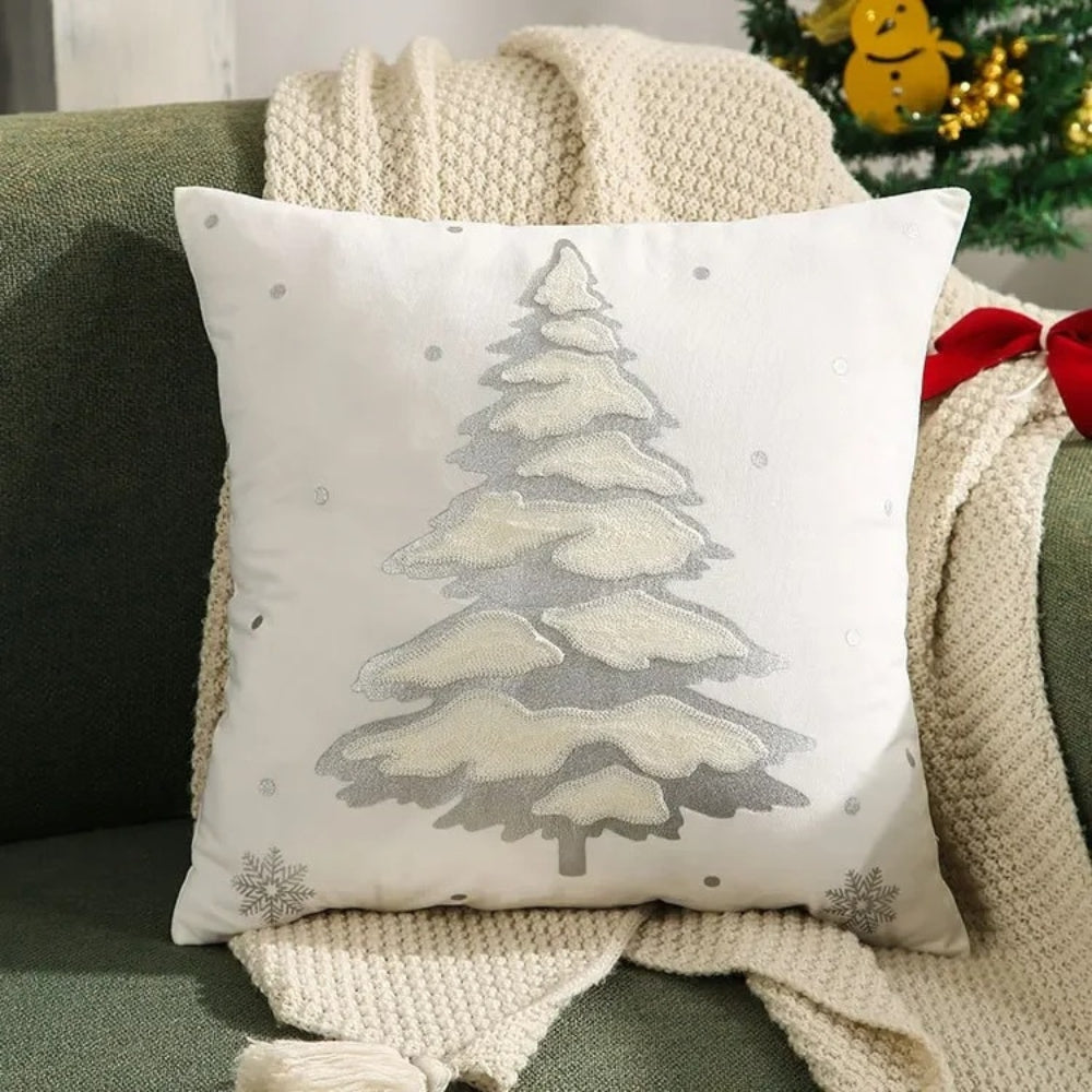 Velvet Christmas Tree Decorative Cushion Cover
