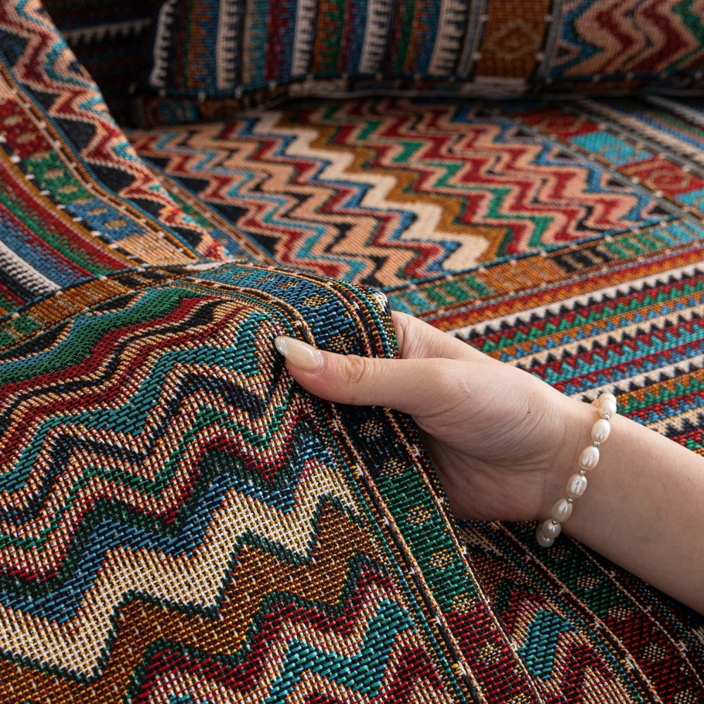 Aurora Stripes Boho Sofa Cover